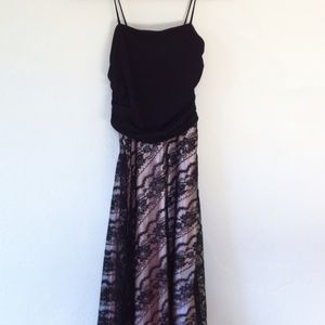 Black and pink lace dress